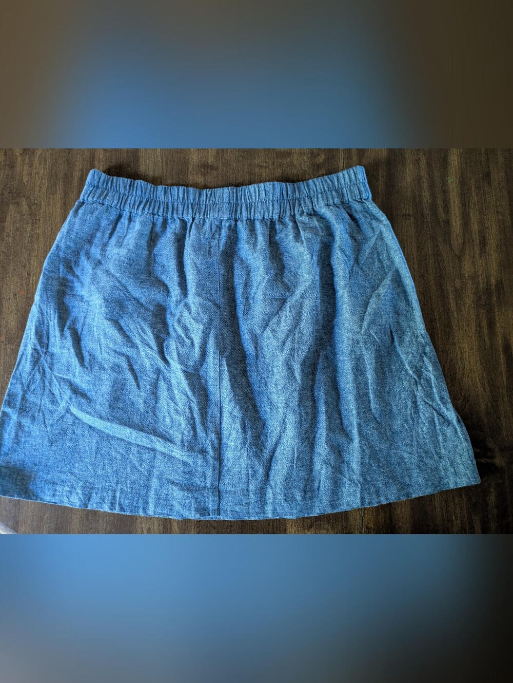 Loft Denim Chambray Pull Mini Skirt Large